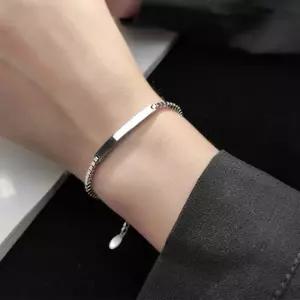스틱 박스 체인 레이어드 925 팔찌 W038