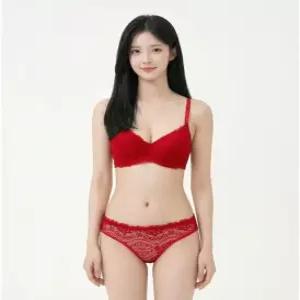 센스걸 볼륨업 지압 브라 팬티 속옷세트 BS 3130 레드 set