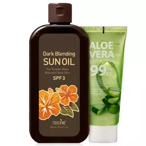 다크 블렌딩 태닝오일 야외 바디 썬텐 오일 250ml 1개+알로에 수딩젤 100ml