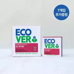 [T쇼페] 에코버 올인원 식기세척기세제 레몬 만다린 22개+7개 체험팩