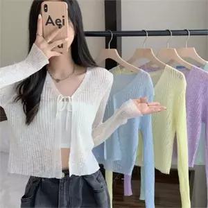 여름 가디건 루즈핏 썸머 데일리 여성 시스루 가디건 비치 라운지