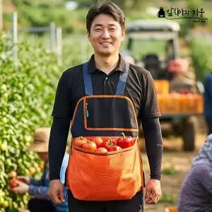 앞치마와가운 대용량 과수원 나물 작물 채집 농작 캥거루 망사 수확용 큰주머니 앞치마