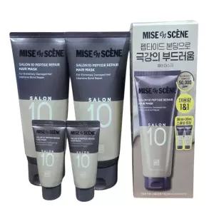 미쟝센 살롱10 펩타이드리페어 헤어마스크(트리트먼트) 300ML 2개 + 30ML 2개