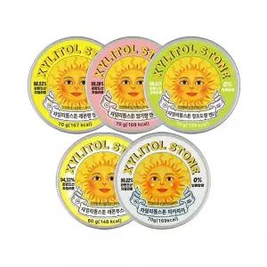 [자일리톨스톤] 자일리톨스톤 레몬70g + 딸기 70g + 청포도 70g + 레몬부스터 60g + 치카치카 70g (각 1개)