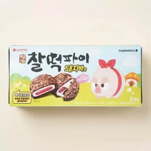 롯데웰푸드x메이플스토리 찰떡파이 돼지바맛 150g