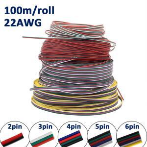 리드선 100M 22AWG 와이어 2핀 3핀 4핀 6핀 케이블 CCT 전선 RGBCCT 스트립용 5050 LED 구리 전기 주석 2835 5핀 RGB