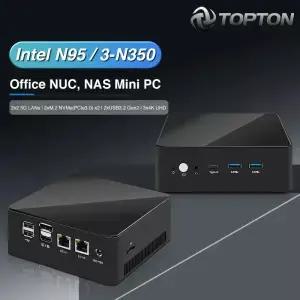 탑톤 메탈 오피스 NUC NAS 미니 PC 인텔 3 N350 N95 방화벽 박스 2x2.5G LAN 2xNVMe DDR5 HDMI+DP+Type-C