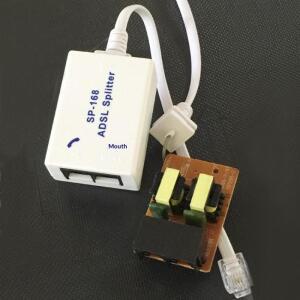 1개 DSL 필터 분배기 핸드폰선 남성-2 여성 RJ11 6P4C/6P2C 모뎀 변환 어댑터