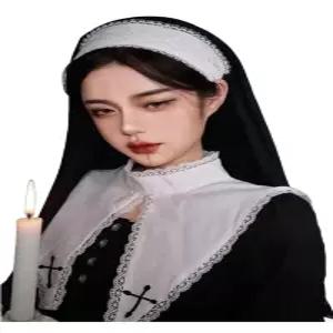 할로윈 코스프레 다크 원피스 공포 졸업사진 의상 코스튬 수녀복 블랙