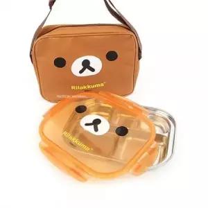 ( )리락쿠마 식판 도시락 어린이집 배식 유아식판 Brown