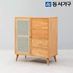 [동서가구]테마 RA 800 라탄 원목 수납장 DF646275