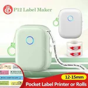 휴대용 미니 라벨 프린터 마크라이프 P12 열 접착 스티커 포켓 메이커 또는 1롤 스페이서/연속 용지