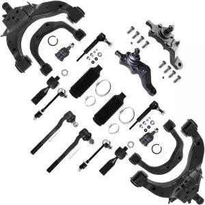 SOSOPART 18pc 완전 서스펜션 키트 전면 좌우 상부 하부 컨트롤 암 볼 조인트 내부 외부 타이 로드 엔드