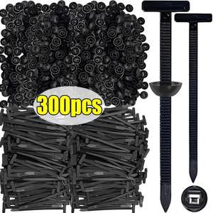 배선 클립 300Pcs 나일론 범용 케이블 버클 헤비 듀티 자동 잠금 지퍼 홀더 다목적 플라스틱 도구