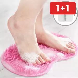 실리콘 발브러쉬 무타공걸이 1p 발씻는매트 각질제거 풋케어 세족기  1+1