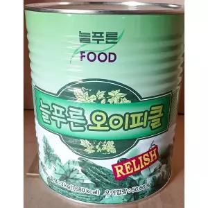 늘푸른푸드 랠리쉬 피클 3kg 오이 슬라이스 통조림 절임 통절임 초절임 반찬 장아찌