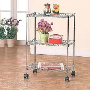 사무실수납장 가로45cm3단 선반 가정용메탈선반 카페 회전브레이크