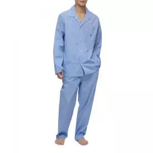 [폴로 랄프 로렌]POLO RALPH LAUREN 5%깅엄 포플린 롱 슬립 세트 - 블루 MAPOSLP0N320006-400 994734