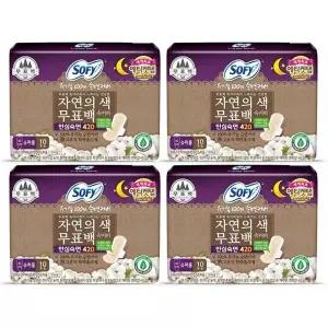 [셀러허브]쏘피 유기농 자연의색 무표백 슈퍼롱 10개 x 4팩 입는 (S26801058)