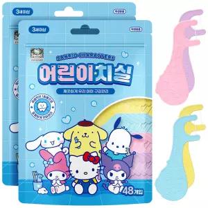 산리오 어린이 치실 48개입 2개 세트 일회용 손잡이 유아치실