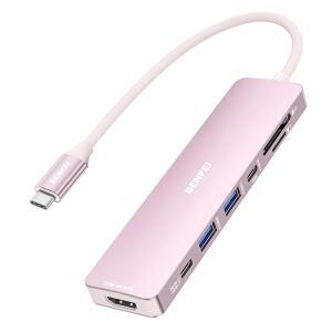 BENFEI 7-in-1 USB C 허브(HDMI(4K@60Hz), USB-A 2개, USB-C 데이터 1개, 100W 충전, SD /TF 카드 리더, Pro /Air, Pro, , 15 /Pro Max와 호환되는 실리콘 탱글 프리 케이블
