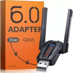 PC용 ZEXMTE Bluetooth 6.0 어댑터 USB 듀얼 안테나 플러그 앤 플레이 송신기 수신기 200m/656FT 장거리
