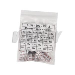300PCS SMD LL34 제너 다이오드 키트 0.5W 1/2W 3Va-24V 2V-39V 세트 1N4148