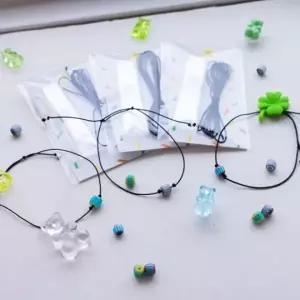 비즈팔찌만들기 키트 DIY 글라스 실팔찌 여름 실 매듭 취미 3종 소원 팔찌 유리 공예 세트 발찌 비즈 재료