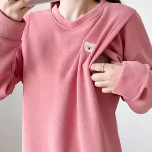 예쁜 임산부 외출 빅사이즈 수유복 긴팔 수유 티셔츠