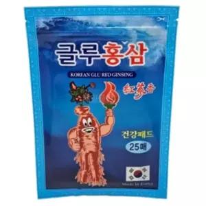 글루홍삼 패드 25매입 붙이는 찜질 팩 건강 패치 1개