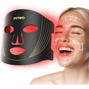 얼굴용 INEO 레드 라이트 테라피, 3가지 모드 휴대용 LED 페이스 마스크 타이밍 기능이 있는 원격 근적외선 850 마스크, 가정용 비즈 180개에서 테라피