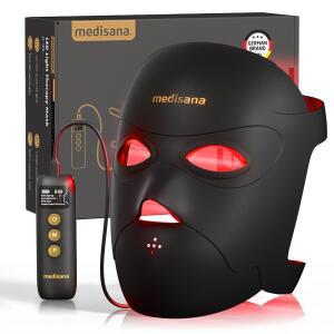 메디사나 3D 레드 라이트 테라피 마스크, 336개의 LED 3가지 모드 - NIR 830nm, 630nm, 블루 415nm 가정용 무선 및 충전식 페이스 스킨케어 선물 (블랙)