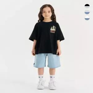 [아웃도어프로덕츠키즈] [세트상품] 서핑비치 그래픽 반팔티+베이직 데님 쇼츠 (3color) OD262IST19_MIX