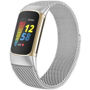 Fitbit 충전용 밀라노 루프 6 5 밴드 교체 충전6 손목 스테인레스 스틸 마그네틱 팔찌 스트랩