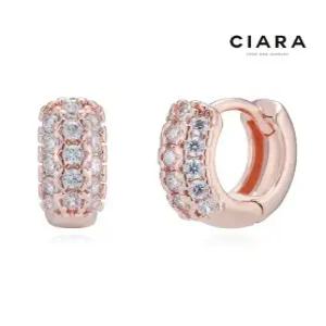 [씨아라]CIARA 14K Ferrara 쓰리라인스톤 원터치 귀걸이(GoldPlated)