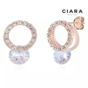 [씨아라]CIARA 14K Rimini 투서클 빅스톤 귀걸이(GoldPlated)