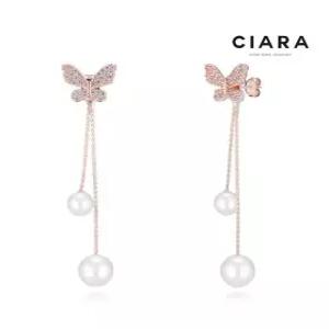[씨아라]CIARA 14K Rimini 버터플라이 투라인 진주 귀걸이(SilverPin)
