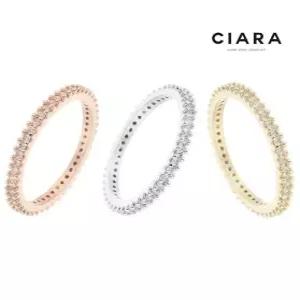 [씨아라]CIARA 14K Ferrara 샤인 올스톤 슬림라인 반지 (GoldPlated)