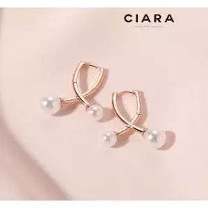 [씨아라]CIARA 14K Parma 빅크로스 진주 귀걸이(SilverPin)
