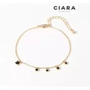[씨아라]CIARA 14K Modena V셰입 파이브 오닉스 스톤 팔찌(GoldPlated)