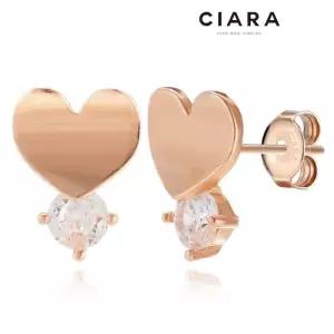 [씨아라]CIARA 14K Dairago 매트하트 스몰캐럿 귀걸이 (GoldPlated)