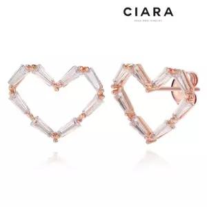 [씨아라]CIARA 14K Vanzago 애로우스틱 하트 귀걸이(SilverPin)