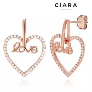 [씨아라]CIARA 14K Vanzago 러브레터 빅샤이닝 하트 귀걸이(GoldPlated)
