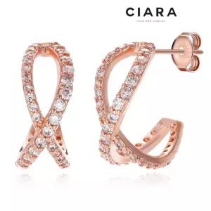 [씨아라]CIARA 14K Vanzago X크로스 샤이닝라인 귀걸이(SilverPin)