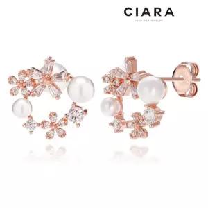 [씨아라]CIARA 14K Lainate 플라워가든 투진주 귀걸이(SilverPin)