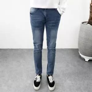 [엠클로]남자 빅사이즈 슬림핏 중청 스판 무지 데님팬츠 2XL