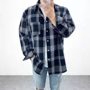 [엠클로]남자 빅사이즈 오버핏 박스 포켓 빅체크 남방 셔츠 3컬러