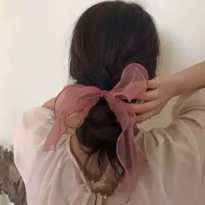 왕 리본 쉬폰 고무줄 머리끈 스카프 쉬폰 곱창 슈슈 밴드 여성 롱리본 리본 고무줄 스카프