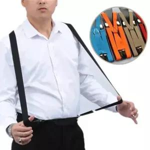 단색 탄성 폴리에스터 서스펜더 브레이스 남녀 공용 블랙 레드 조절 가능한 스트랩 웨딩 슈트 스커트