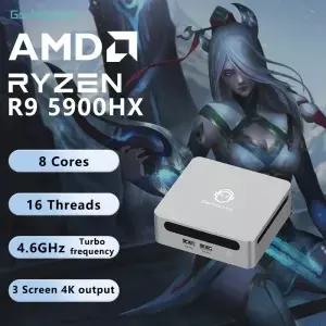 젠머신 미니 PC 라이젠 9 5900HX 윈도우 DDR4 6G 램+52G 롬 46GHz WIFI6 컴퓨터 게이머 DIY 게이밍